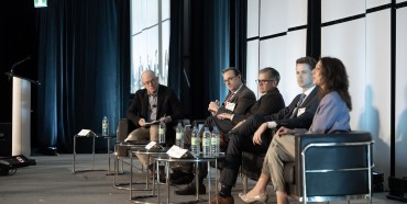 Crypto Panel from L-R: Moderator Doug Steiner, Douglas W. Arner, Tom Jessop, Connor Spelliscy and Lori Stein